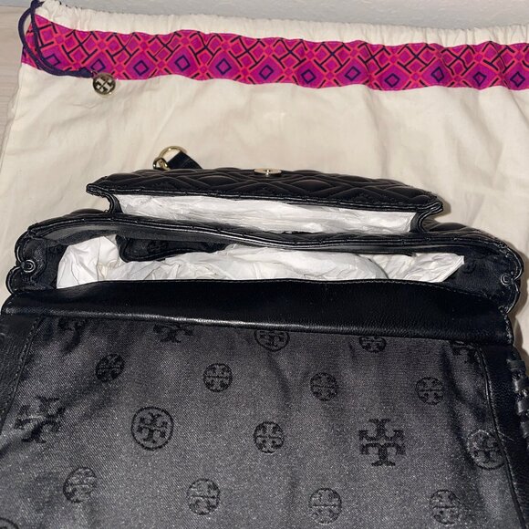 Tory Burch Marion Quilted Shoulder Bag (Black) - Picture 6 of 7